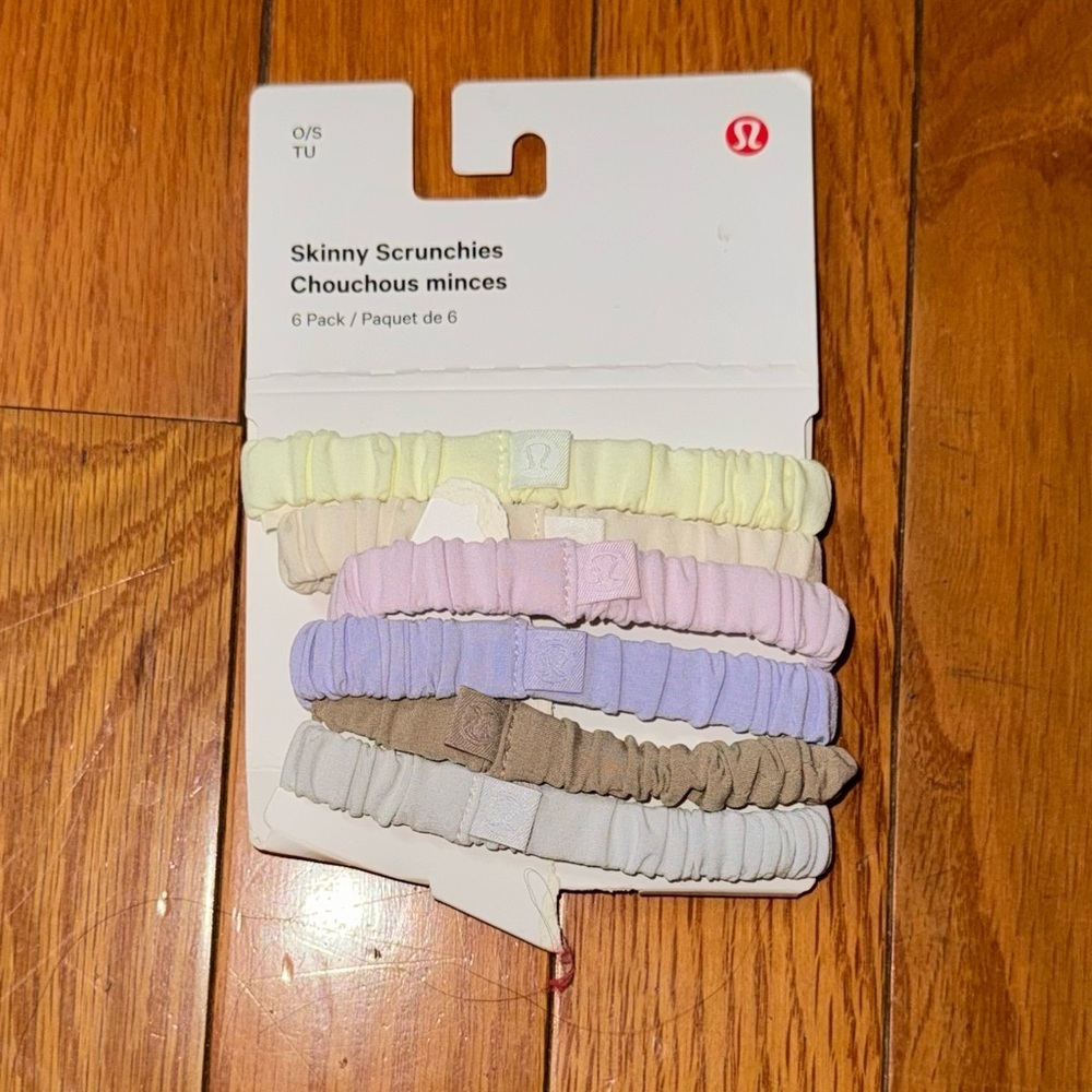 NWT Lululemon Skinny Scrunchie 6-Pack - Pastel Neutrals
